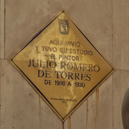 Commemorative plaque to Julio Romero de Torres