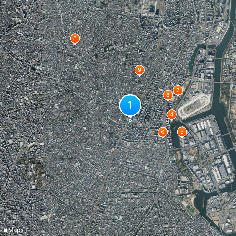 Bahnhof Ōmori Karte