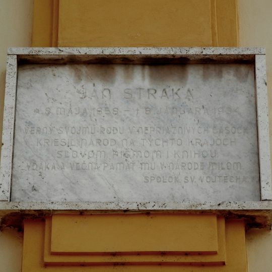 Meštiansky dom, tabuľa pamätná