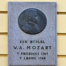 Plaque of Wolfgang Amadeus Mozart, Kobližná, Brno