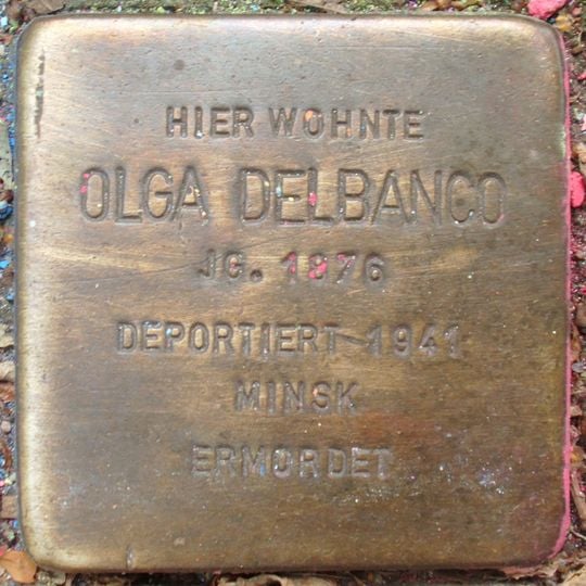Stolperstein dedicated to Olga Delbanco