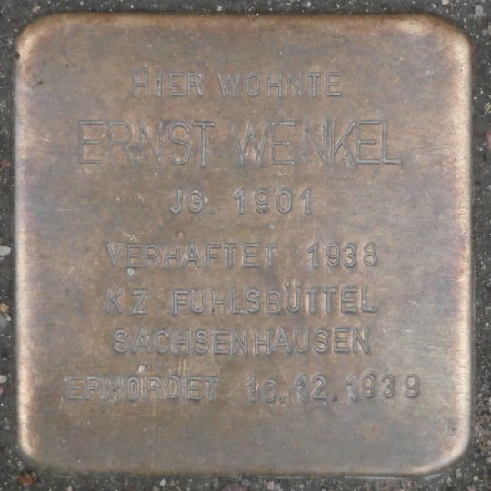 Stolperstein à la mémoire d’Ernst Wenkel