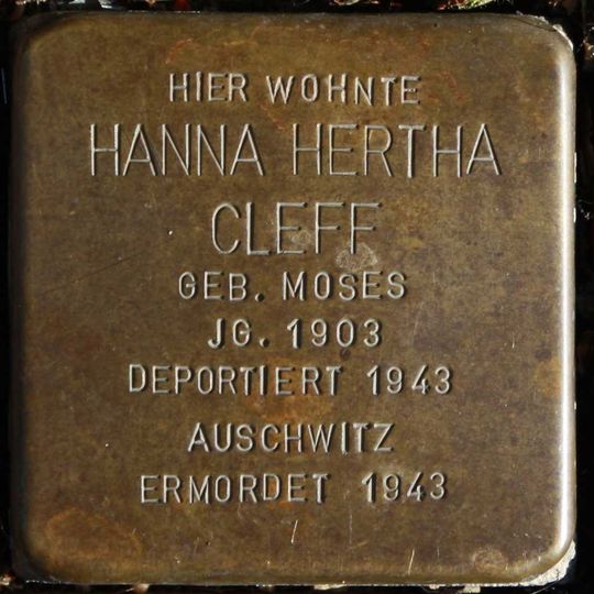 Stolperstein en memoria de Hanna Hertha Cleff