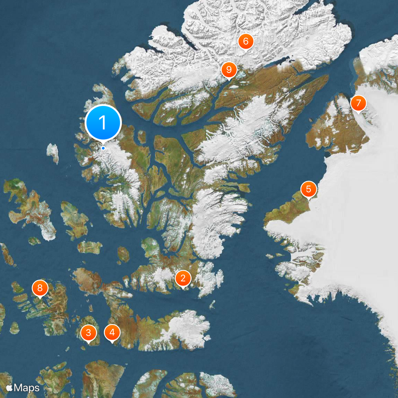 Wyspy Królowej Elżbiety Mapa