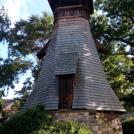 Bell tower at Saint Ludmila church in Mělník