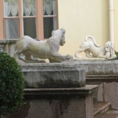 Lion & Lioness statues in Private Garden (Pavlovsk)