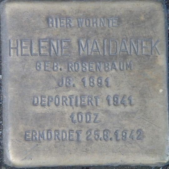 Stolperstein en memoria de Helene Maidanek