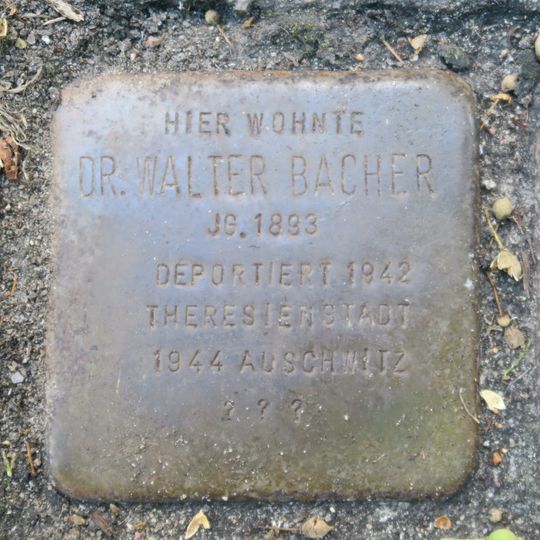Stolperstein à la mémoire de Walter Bacher