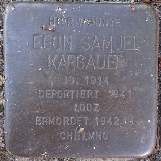Stolperstein à la mémoire d’Egon Samuel Kargauer