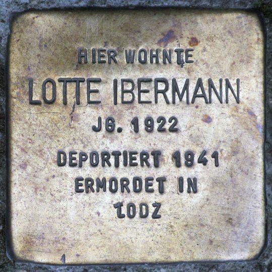 Stolperstein dedicated to Lotte Ibermann