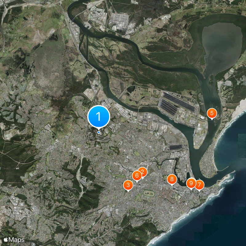 University of Newcastle Map