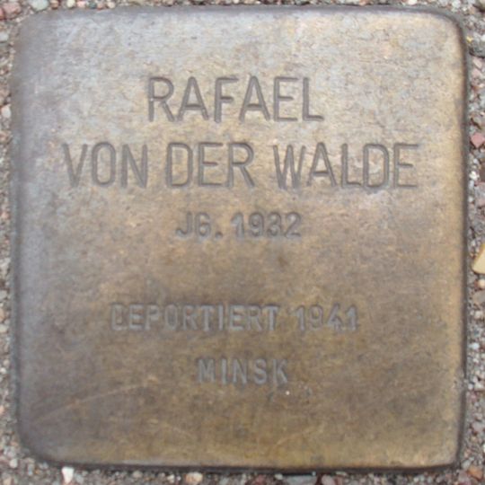 Stolperstein dedicated to Rafael von der Walde