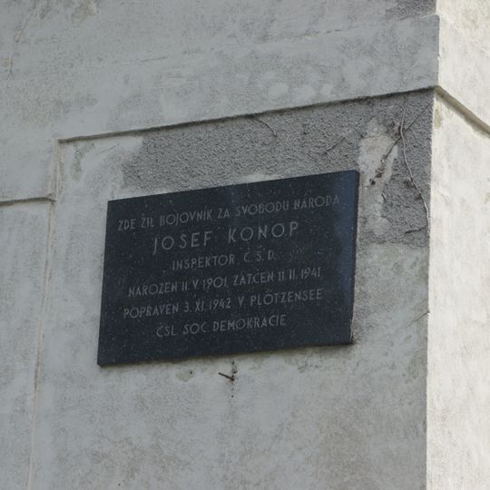 Pamětní deska Josefa Konopa