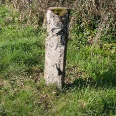 Milestone, Chard Road, jct with lane to Waggs Plot, N of Coaxdon Hall, Chardstock