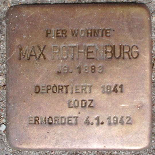 Stolperstein en memoria de Max Rothenburg