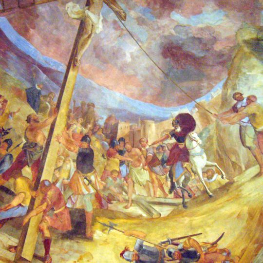 Stropní freska v kostele svaté Barbory v Šumperku