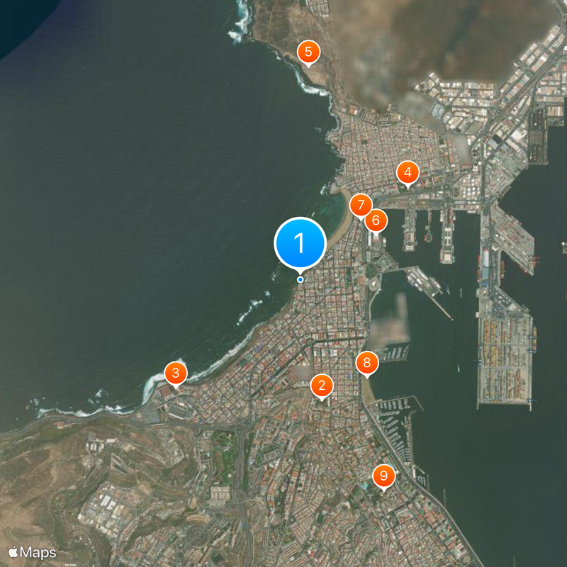 Playa de Las Canteras Kaart