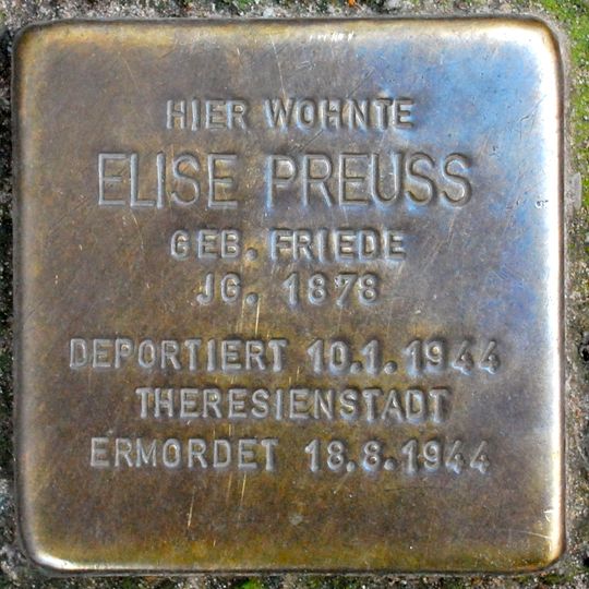 Stolperstein en memoria de Elise Preuß
