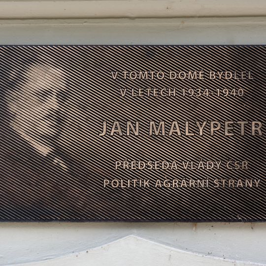Pamětní deska Jana Malypetra v Praze