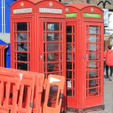 Pair Of K6 Telephone Kiosks To Rear Of Market Place