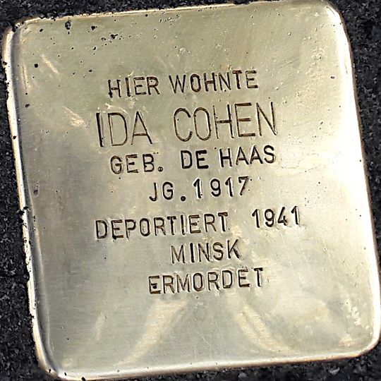 Stolperstein dedicated to Ida Cohen