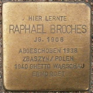 Stolperstein dedicated to Raphael Broches