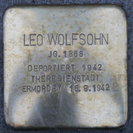 Stolperstein à la mémoire de Leo Wolfsohn