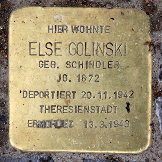 Stolperstein dedicated to Else Golinski