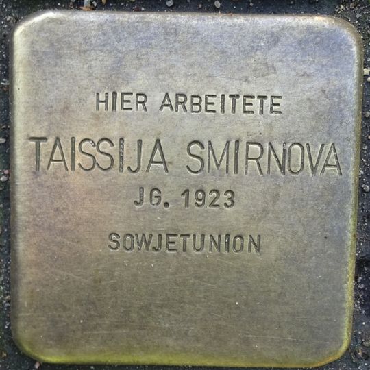 Stolperstein en memoria de Taissija Smirnova