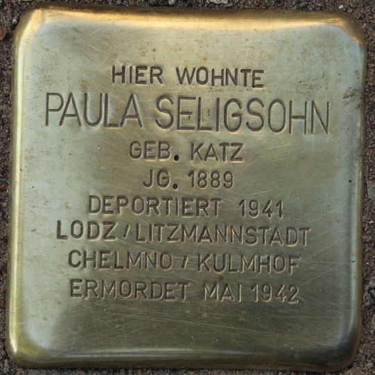 Stolperstein en memoria de Paula Seligsohn