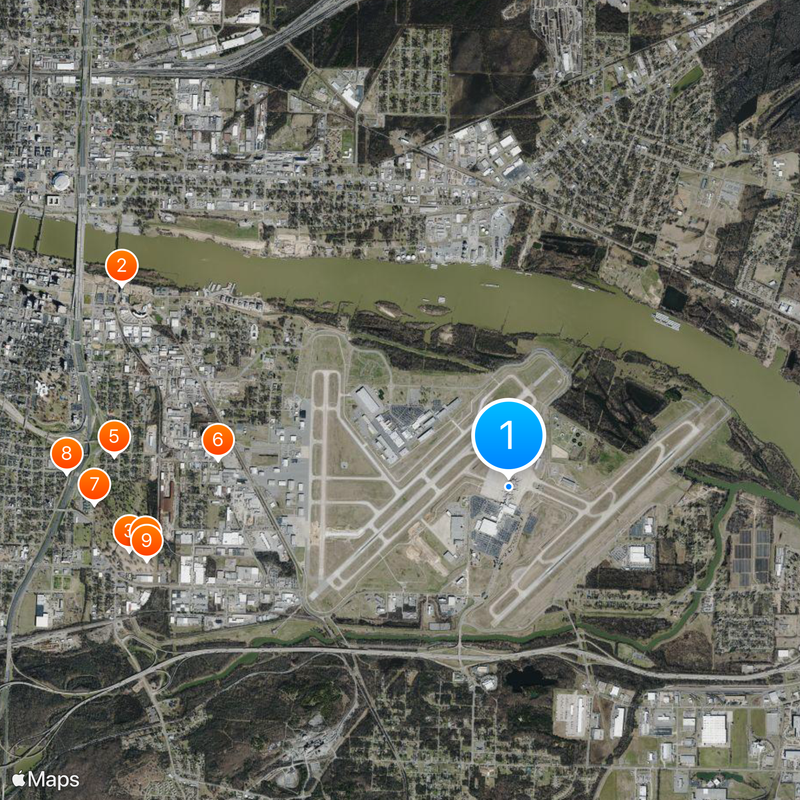 Bill and Hillary Clinton National Airport Map