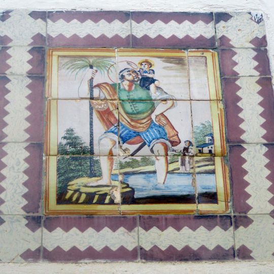 Cermic panel of Saint Christopher