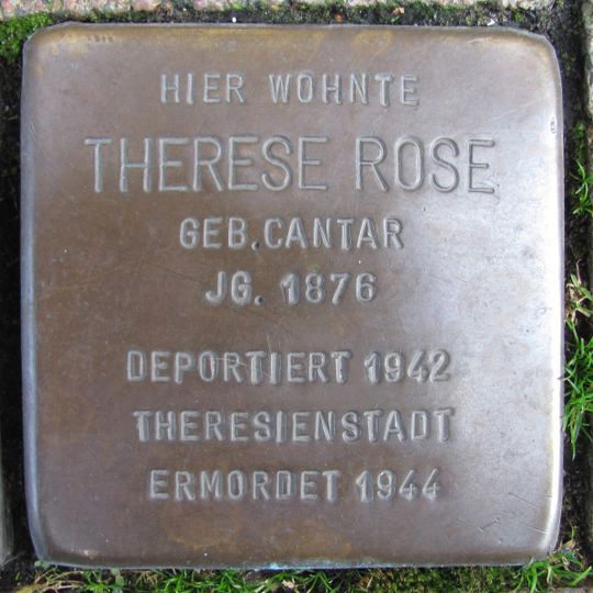 Stolperstein dedicated to Therese Rose