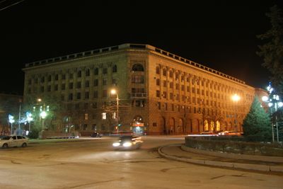 At night