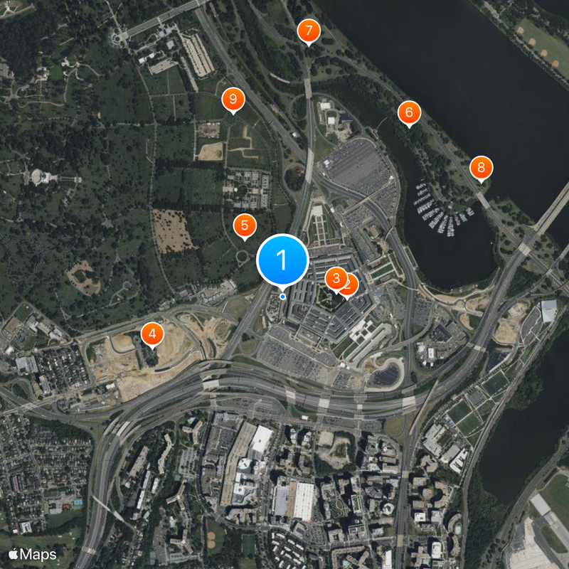 Pentagon Memorial Mapa