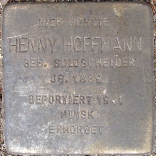 Stolperstein dedicated to Henny Hoffmann