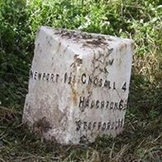 Milepost, track to Park Farm, Aqualate Park