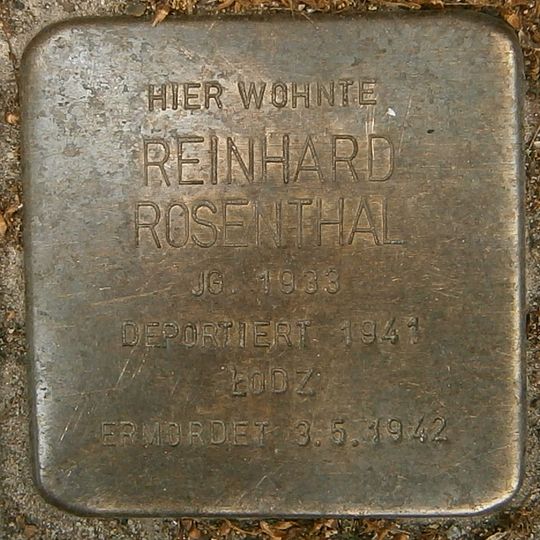 Stolperstein à la mémoire de Reinhard Rosenthal