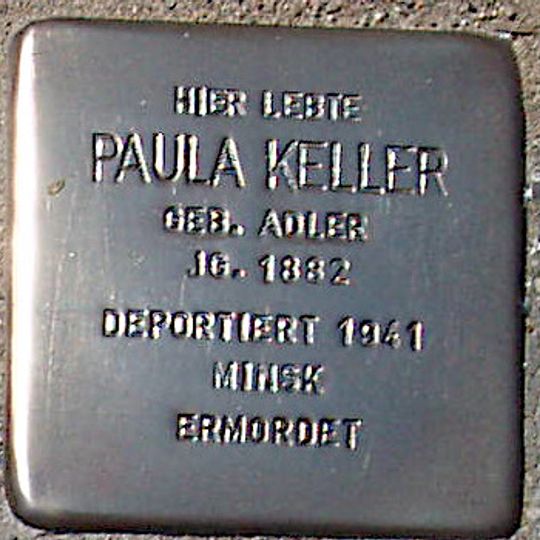 Stolperstein en memoria de Paula Keller