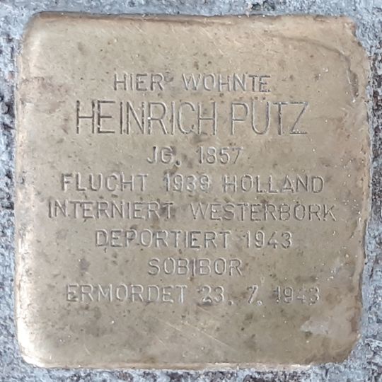 Stolperstein dedicated to Heinrich Pütz