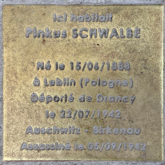 Stolperstein à la mémoire de Pinkes Schwalbe