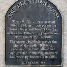 Commemorative plaque to Townhouse, Aberdeen