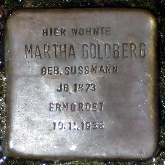Stolperstein dedicated to Martha Goldberg