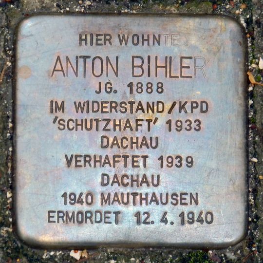Stolperstein en memoria de Anton Bihler