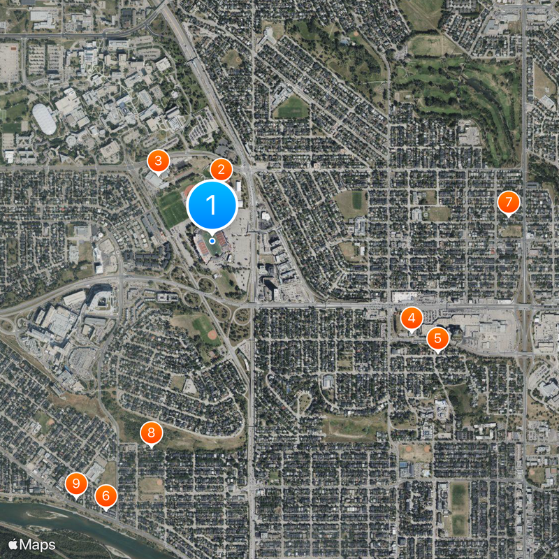 McMahon Stadium Mappa