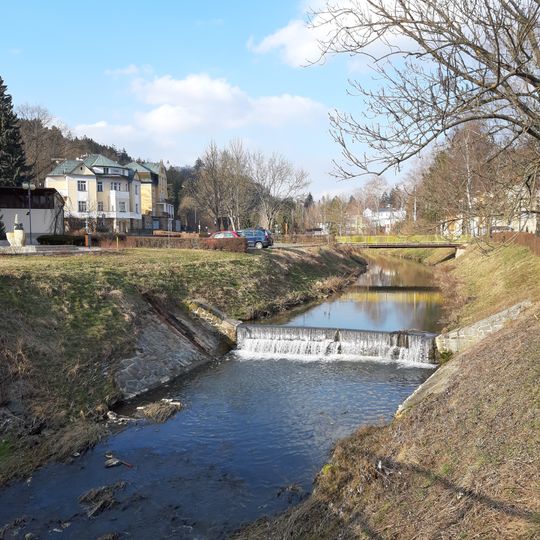 Lávka přes Šťávnici v Luhačovicích u ul. Dr. Veselého