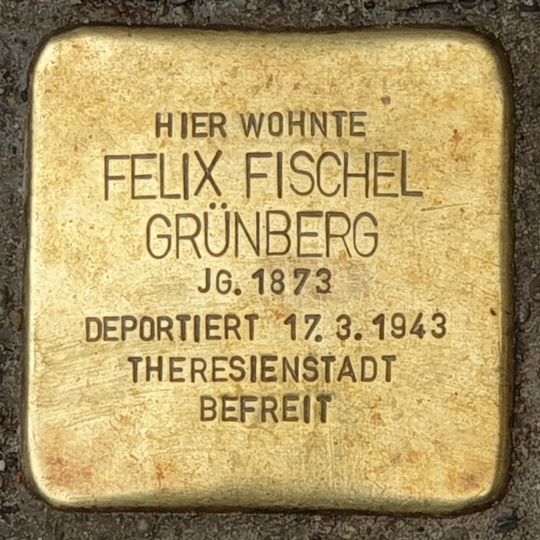 Stolperstein en memoria de Felix Fischel Grünberg