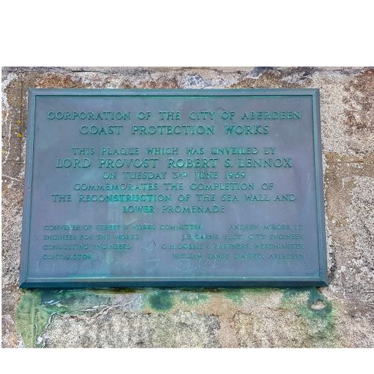 Commemorative plaque to Aberdeen Beach Coastal Works