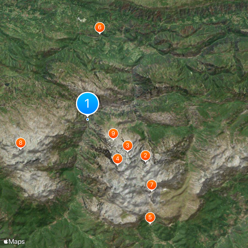 Sentier du Cares Carte