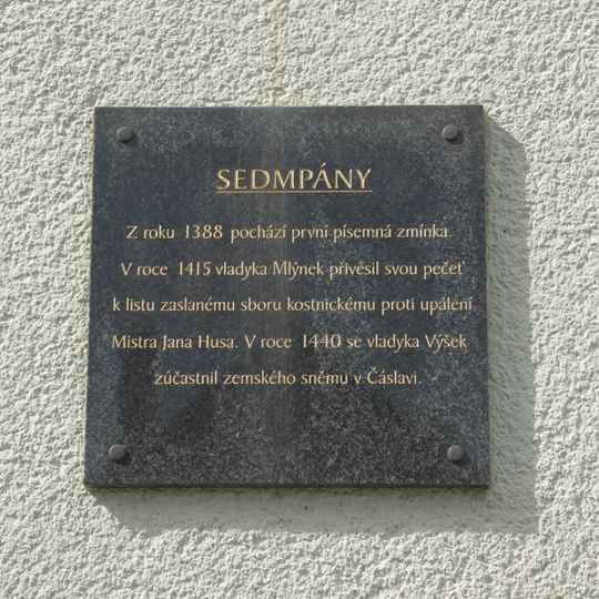 Pamětní deska založení Sedmpánů